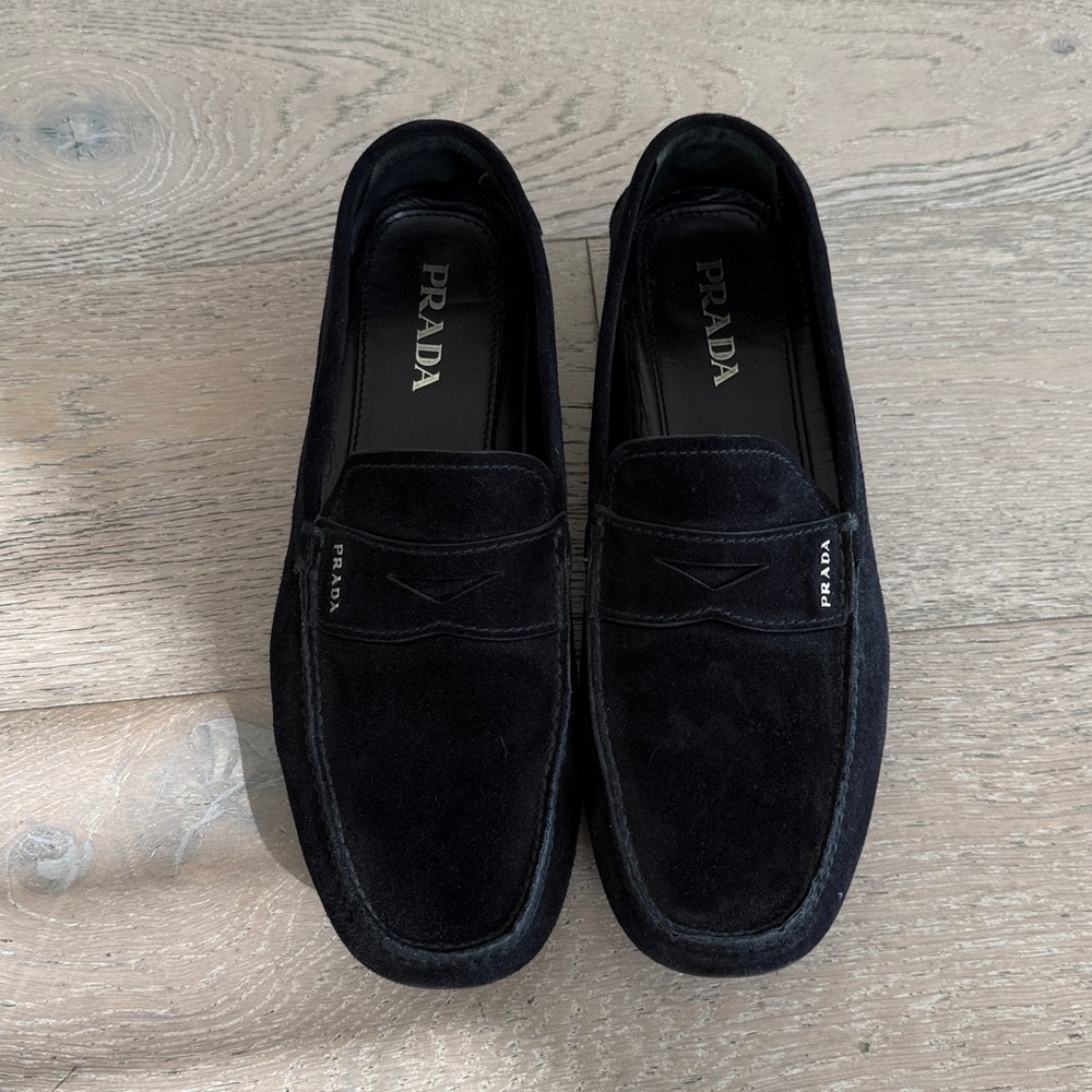 Prada Men's Black Suede Loafers Size 11 - Picture 3 of 8